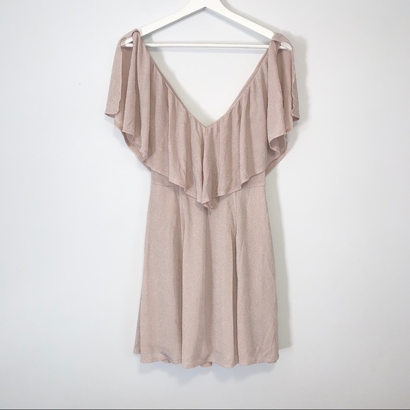 Show Me Your MuMu Daphne pink sparkle ruffle mini dress small - Picture 3 of 7